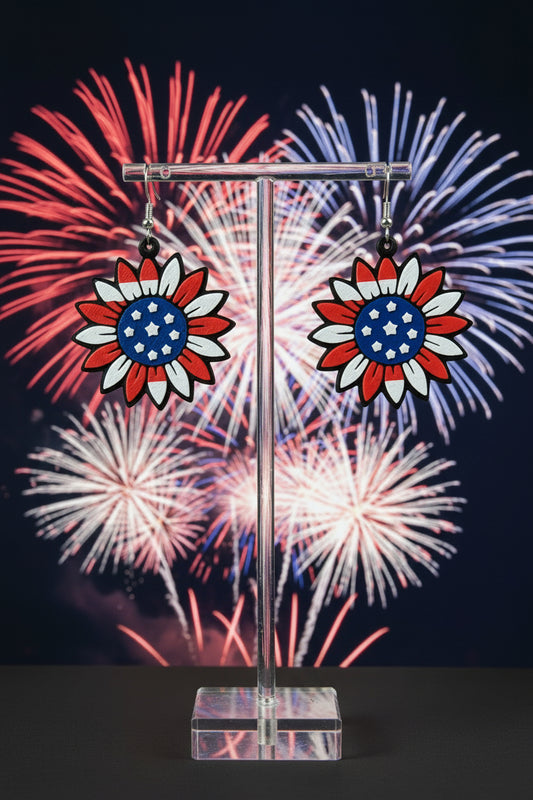 Patriotic Flower Earrings