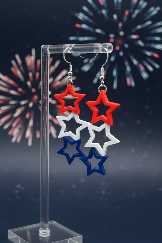 Patriotic Star Drop Earrings